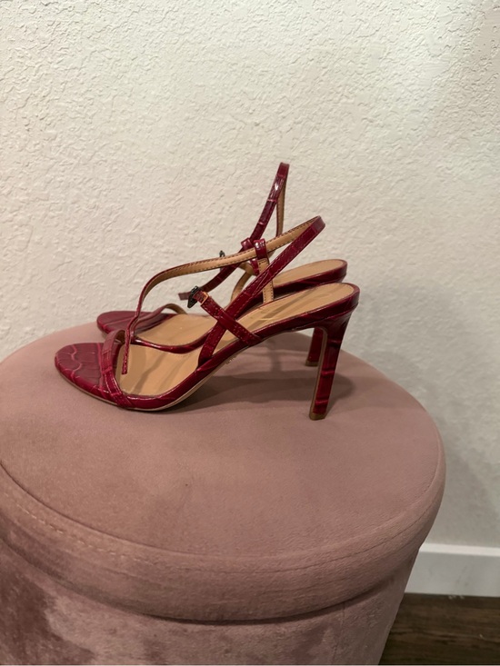 Sam Edelman Shoes - Sam Edelman Red Croc-Embossed Strappy 3 inch High Heels